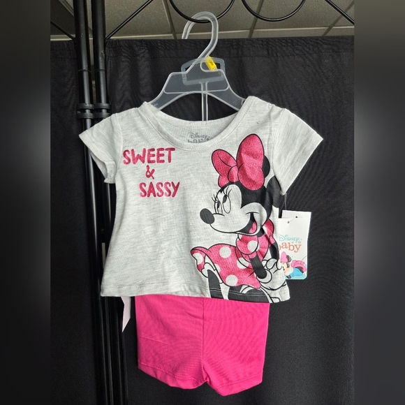 Disney Other - Disney Minnie Mouse Sweet & Sassy Kids Shirt - Gray and Pink